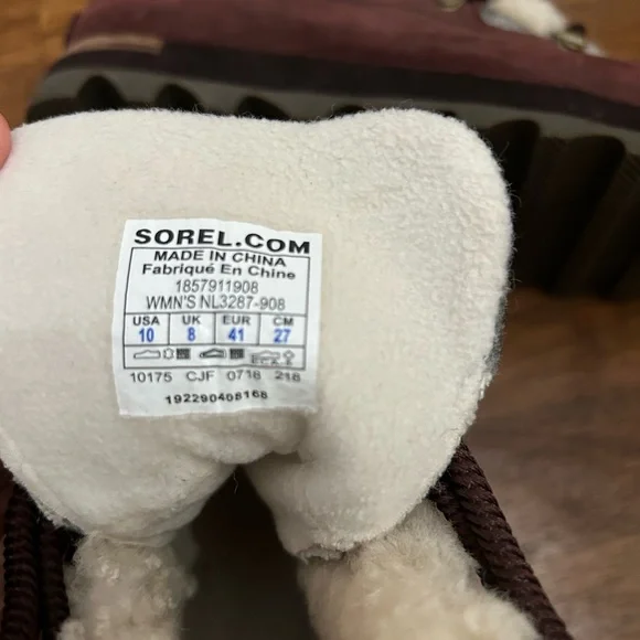 SOREL-Alpine Red Leather Booties Women's Size 10 - Picture 5 of 5